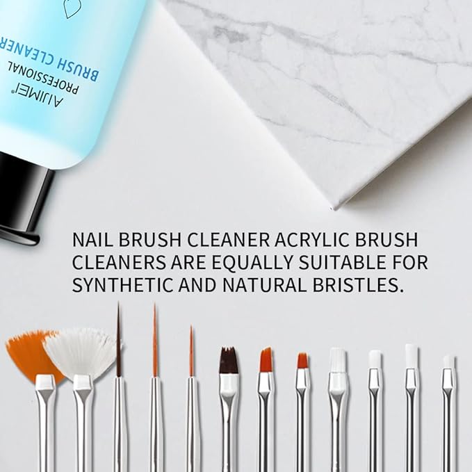 AIJIMEI Acrylic Nail Brush Cleaner Acrylic Brush Cleaners Liquid Acrylic Paint Brush Cleaner Nails Artist Acrylic 120ml/4 FL.OZ