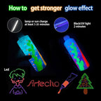 Artecho Glow in the Dark Paint, Neon Blue Paint (120ml / 4.05oz) Tubes, Art Craft Paints for Canvas, Rock, Stone, Wood, Fabric, Art Supplies