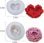 3D Flower Silicone Soap Mold 2 pcs Rose Flower Molds Peony Candle Mold for DIY Handmade Soaps, Candle Gifts, Resin Crafts, Ice Cubes, Chocolate and Home Decorations