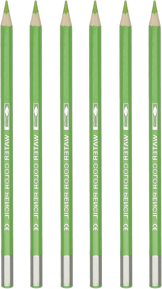 PATIKIL Watercolor Pencil, 6Pcs Water Soluble Pencils for Blending, Coloring, Sketch Drawing, Painting, Green Yellow