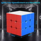 Magnetic Speed Cube 3x3 Stickerless - Professional Competition Cube with 24 Strong Magnets | 55°/35° Corner Cutting | Smooth & Fast for Adults & Kids for Speedcubers (No Logo)