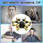 16Pc Fingertip Gyro Fingertip Mechanical Top DIY Deformation Robot Metal Transformable Gyro Spinners Finger Chain Robot Toy Changeable Face Fidget Spinners Octopus ADD ADHD Astium for Kids Adults