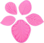 Flower Silicone Veiner Mold Set, Fondant Flower Veining Mold Tulip Orchid Molds Sugar Gum Paste Molds Cake Decoration Tool for Tulips Hibiscus Rose Leaf