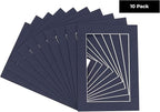 6x8 Mat for 8x10 Frame - Precut Mat Board Acid-Free Navy 6x8 Photo Matte Made to Fit a 8x10 Picture Frame, Premium Matboard for Family Photos, Show Kits, Art, Picture Framing, Pack of 10 Mats