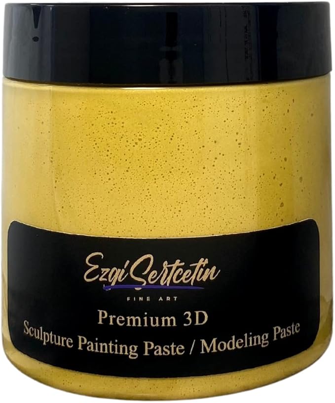 3D Sculpture Painting Paste|Texture Paste|Decor Plaster|Ready to Use|Ideal for Artwork|Stencil|Flowers|Texture|Art Relief| 6 oz (Cantaloupe Yellow)