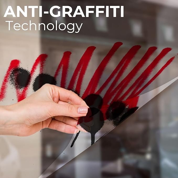 UV 99% VLT 35% Security and Safety 4 Mil Color Window Film Shatterproof Anti Shatter Tempered Glass Film for Home and Office Windows (VLT 35%, 24 in x 15 FT)