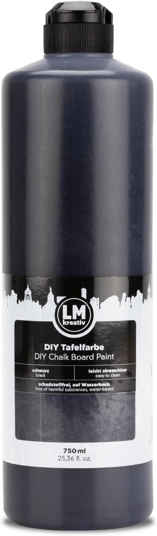 Chalkboard Paint 25.36 fl oz - Black – Chalkboard Paint for Wall, Wood, Metal, and Glass. Black Chalk Paint, Erasable, and Easy to Apply