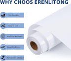 RENLITONG White Iron on Vinyl 12Inch by 20ft Roll HTV Heat Transfer Vinyl for T-Shirt HTV Rolls for All Cutter Machine - Easy to Cut & Weed for Heat Transfer Design