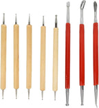 Fayelume 8PCS Leather Carving Tools, Spoon Embossing Tool, Point Drill Leather Tooling Kit for Leathers Craft, Wax Clay Shaping, DIY Embossing