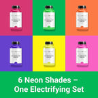 GRANOTONE Neon Fluorescent Acrylic Paint Set - 6 Colors, 4 oz Each | Glows in Black Light | Non-Toxic & Vibrant Paint | Ideal for Art, Crafts, Kids, & Hobbyists | Made in India