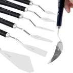 PHOENIX High Flexible Palette Knife Set, 8 Pieces Stainless Steel Painting Knives (31,33,34,42,43,44,46,51) Art Knife with Wood Handle, Paint Spatula for Oil Acrylic Paint