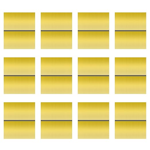 Laser Engraving Blank ABS Double Color Plastic Sheet, 11.8x6.49x0.05 inch Materials Double Color Plastic Sheet for Interior Signs, Badges, DIY Carving Pack of 12(Gold)