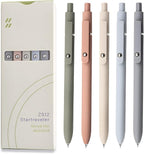 Gel Pens, 5 Pcs 0.5mm Black Ink Pens Fine Point Smooth Writing Pens, High-End Series Pens for Journaling Note Taking, Cute Office School Supplies Gifts for Women Men (Morandi)