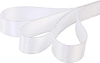 ITIsparkle 1" Inch Double Faced Satin Ribbon 25 Yards with Silver Edges, 1" X 25Yd - White