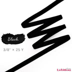 LaRibbons Thin Velvet Ribbon 3/8 Inch x 25 Yards, Black Velvet Ribbon for Christmas Tree, Gift Wrapping, Wreath Bow, Outdoor Decoration