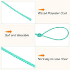 MECCANIXITY Waxed Cord 0.5mm Waxed Polyester Cord 175 Yard Wax String for Bracelet Making, Necklaces, Beading, Jewelry Making and DIY Crafts(Cyan)