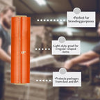 PSBM Orange Stretch Wrap, 15 Inch x 1476 Feet, 8 Pack, Tinted Pre-Stretched Shrink Wrap Film for Moving, Packaging, Pallet Wrapping