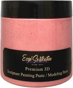 3D Sculpture Painting Paste|Texture Paste|Decorative Plaster|Ready to Use|Unique Colors|Ideal for Artwork|Stencil|Flowers|Texture|Art Relief| 6 oz (Metallic Pink)