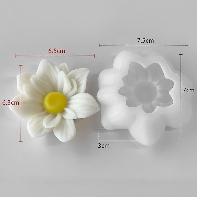 2 Pack Tulip Flower Succulent Peony Half Open Rose Bud Cylinder Candle & Resin Mold - Resin Casting Silicone Molds for Home Decor & Candle Making Wave Spiral Mold