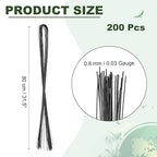 PATIKIL 32 Inch 22 Gauge Floral Stem Wire, 5 Pack/200 Pieces Bouquet Stem Paper Wrapped for DIY Crafts Flower Arrangements, Black