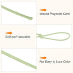 MECCANIXITY Waxed Cord 2mm Waxed Polyester Cord 98 Yard Wax String for Bracelet Making, Necklaces, Beading, Jewelry Making and DIY Crafts(Light Green)
