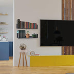U Shape Floating Shelves Wall Mount Metal Bookshelf CD DVD Storage Display Shelves, Black Set of 3