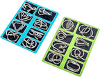 Ahyuan Metal Wire Puzzles Set of 16 Large Thick IQ Test Mind Games Toys Brain Teaser Puzzles Metal Wire Magic Trick Toy Metals IQ Puzzle Fidget Toys Party Favors for Kids Adults Challenge (Silver)