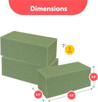 Premium Dry Floral Foam Blocks (3ct) - Green Foam for Flower Arrangements - Styrofoam Block for Artificial Flowers and Plant Decoration, Great for Crafts, Green Foam Bricks, Florist Foam Brick/Block