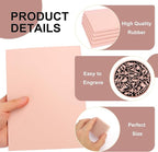 10 Pcs 8"x 6" Rubber Carving Blocks, Linoleum Blocks, Stamp Carving Blocks for Printmaking, Linocut Artists, Crafts and More,(Pink)