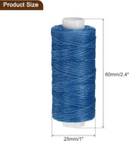 uxcell Leather Sewing Waxed Thread, 55 Yards / 50m 0.8mm 150D Flat Polyester All-Purpose Threads for Leather Crafts, Bookbinding, Sapphire Blue