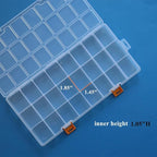 BangQiao 3 Pack 24 Grids Clear Plastic Storage Box with Dividers, Transparent Organizer Container Case for Small Parts, Bead, Button, Jewelry, Diamond, Craft Supplies,Sewing Kit, DIY Accessories