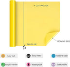 HTV Iron on Vinyl 12Inch by 25ft Roll Heat Transfer Vinyl for T-Shirt HTV Vinyl Rolls for All Cutter Machine - Easy to Cut & Weed for Heat Transfer Design (25ft, Yellow)