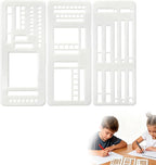 3 Pcs Journal Stencil Set – Reusable Flexible Templates for Dotted Journals & Planners, Drawing & Lettering Aids for DIY Checklists, Calendars, Scrapbooking & Daily Tracking (C)