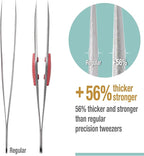 Beaditive High Precision Heavy-Duty Tweezers With Cushion - 4.7" Craft Tweezers for Sewing, Beading & DIY Crafts - Non-Serrated, Fine Point Tips - Stainless Steel Needle Nose Hobby Tweezers (Fuchsia)