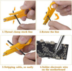 Electric Sodering Iron Kit set 110V 60W Adjustable Temperature Soldering Iron Digital Multimeter 5pcs Soldering Tips Solder Wire Stand, Desoldering Pump Tweezers Welding Tool Screwdriver wire stripper