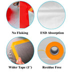 LLPT Tape and Drape 25.6”(Unfolded) x 66 Ft Each 2 Pack Pre-Taped Masking Film 0.27 Mil Painters Plastic Drop Cloth for Auto Wall Furniture Painting Protection (MFT652)