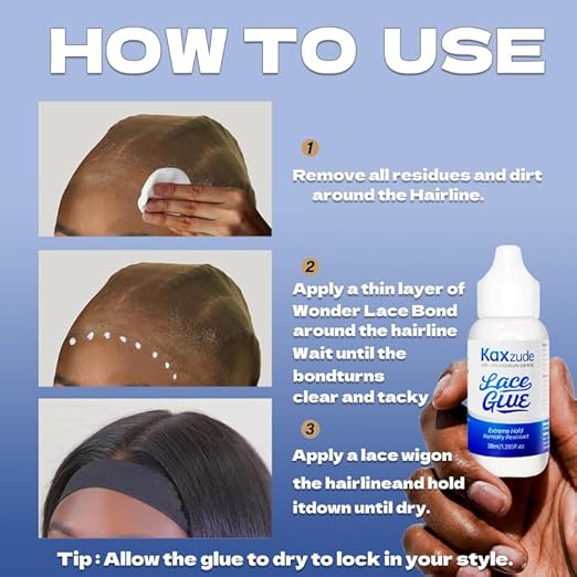 Extremely Strong Adhesive lace False Hair Gel - Waterproof and Sweat-Proof, Invisible Safety Adhesive, Thin Layer Brings Seamless Comfort, Suitable for Long-Term Wearing, 1.3 Ounce
