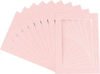 Poster Palooza Pack of TEN 8x10 Mats Bevel Cut for 6x8 Photos - Acid Free Pink Precut Matboards For Pictures, Photos, Framing - 4-ply Thickness