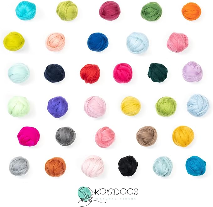 Colored Natural Bulk Wool roving, 8 OZ. Best Wool for Needle Felting, Wet Felting, handcrafts and Spinning Yarn (Total Black)