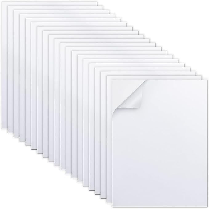 MEARCOOH 20-Pack Self Adhesive Foam Sheets, White 2mm Sticky Eva Foam Paper 9x12 Inch for Crafts Cardmaking Photo Frames Classroom Scrapbooking