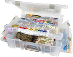 ArtBin 6981AB Super Satchel Deluxe Divided Base, Large Portable Art & Craft Organizer with Drawers, [1] Plastic Storage Case, Clear