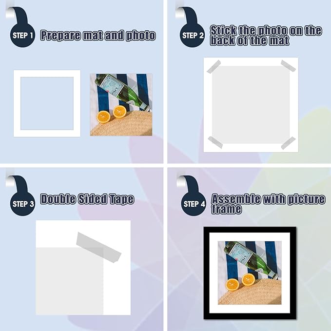 Mat Board Center, Pack of 10, 20x20 for 16x16 White Photo Picture Mats - Acid Free, 4-ply Thickness, White Core - for Pictures, Photos, Framing