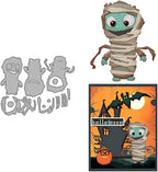Halloween Clear Silicone stampReusable Stamp with Pumpkins, Skulls, Bats, Santa Claus, and Holiday Designs. Used for Making Cards, scrapbooks, and DIY templates (Halloween Mummy)