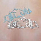 Cutting Dies for Card Making, Metal Scrapbooking Die-Cuts, DIY Bckground Frame Crafts Embossing Stencil, Paper Template Mold/Photo Album Arts Tool (Forest Snow Mountain-10.9x4.2cm)