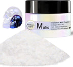 Matio Chameleon Mica Powder, 1.06oz/ 30g Northern Lights White Chrome Powder, Pearlescent Effect Color Shift Pigment for Resin Craft, Soap Candle Dye, Nail Art, Makeup,Bath Bomb,Paint,Slime Pigment