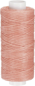 uxcell Leather Sewing Waxed Thread, 55 Yards / 50m 0.8mm 150D Flat Polyester All-Purpose Threads for Leather Crafts, Bookbinding, Pink