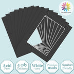 MBC MAT BOARD CENTER, 10 Pack 8x10 for 6x8 Black Picture Mats Frame Mattes, Bevel Cut, Acid Free, 4-ply Thickness