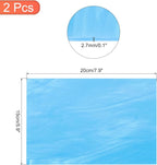 MECCANIXITY 2 Pcs Stained Glass Sheet Mosaic Tile 7.9 Inch x 5.9 Inch Pale Blue Stained Glass Sheets for Crafts DIY Art Project