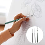 Gatuida 3pcs Adjustable Straight Line Pen, Art Ruling Pen for Masking Fluid, Fine Lines Drawing Tool, Black (Size L, M, S, 1pc Each)