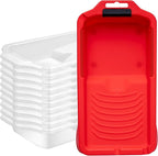 Mister Rui Paint Tray 4 Inch, 11 Pack, Small Paint Roller Tray, Plastic Tray with 10 Liners, Textured Disposable Trays for Painting Walls